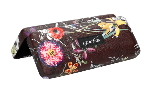 Etui OXYS kwiaty brąz