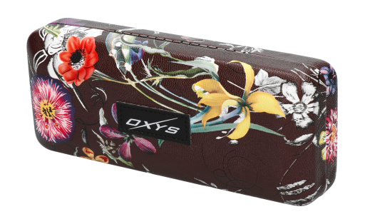Etui OXYS kwiaty brąz